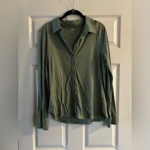 GAP Women's Olive Button-Down Shirt